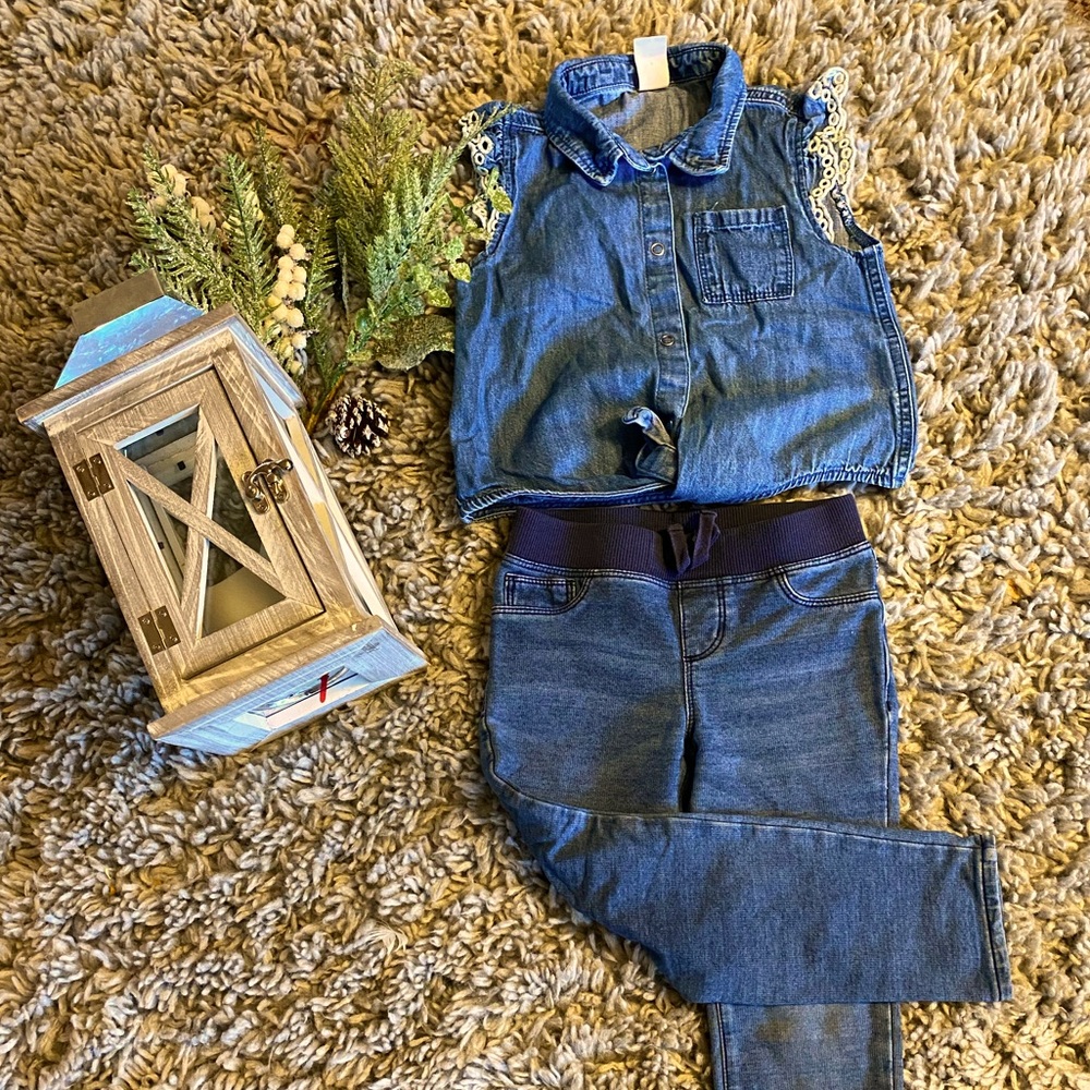 Denim Little Girl Outfit